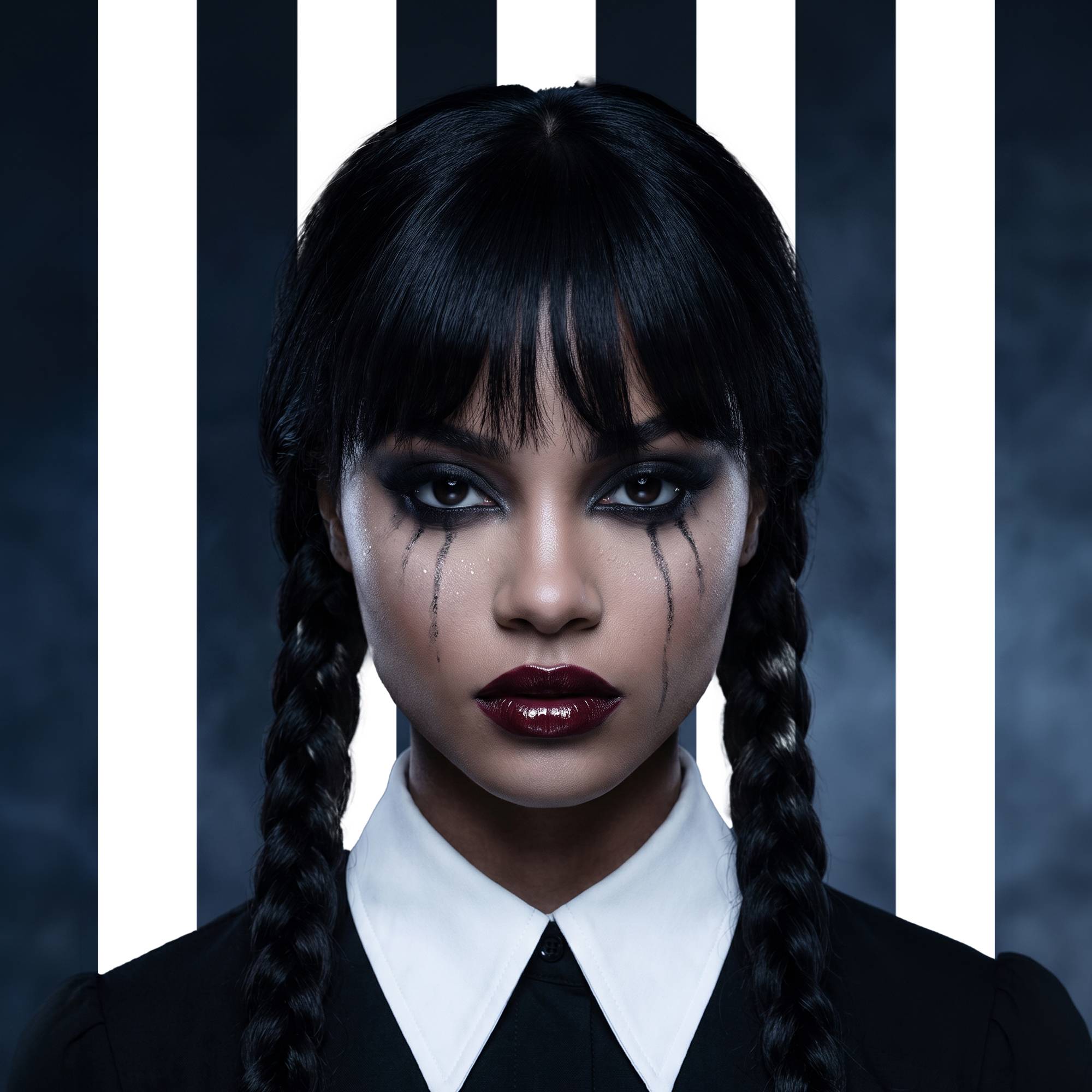 Maquillage Dark Doll inspiré de Mercredi Addams
